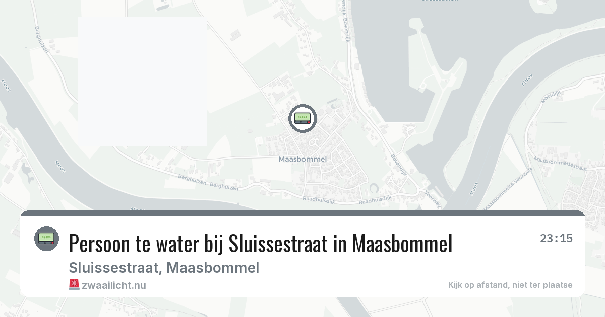 Persoon te water bij Sluissestraat in Maasbommel — 24 mei 2026