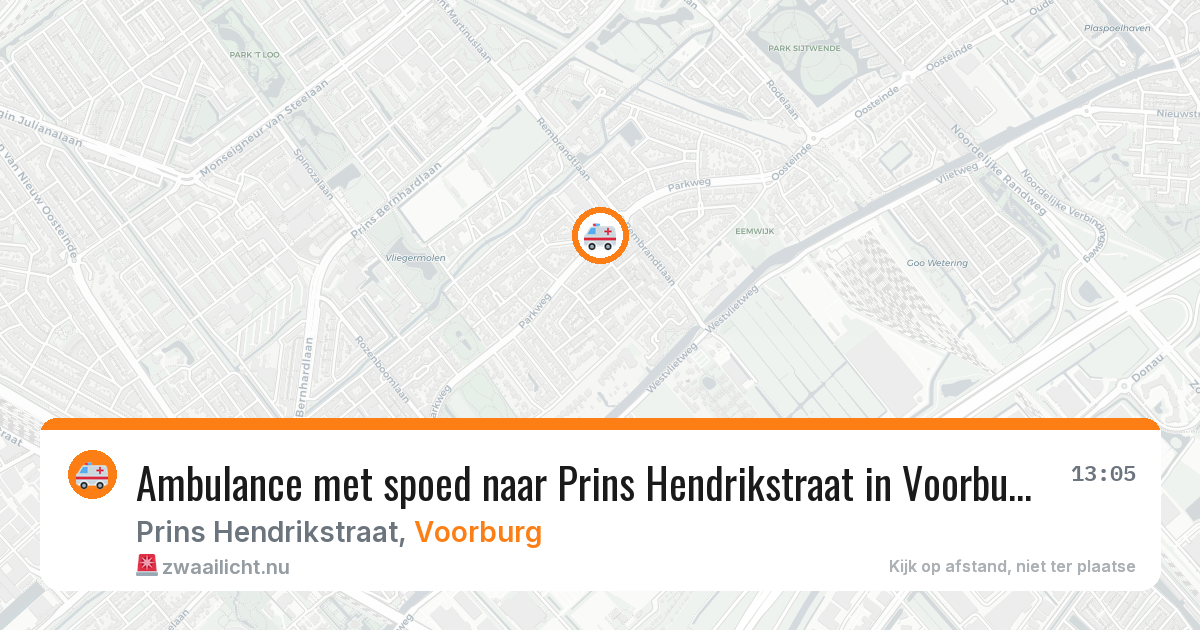 Ambulance met spoed naar Prins Hendrikstraat in Voorburg — 8 jun 2026