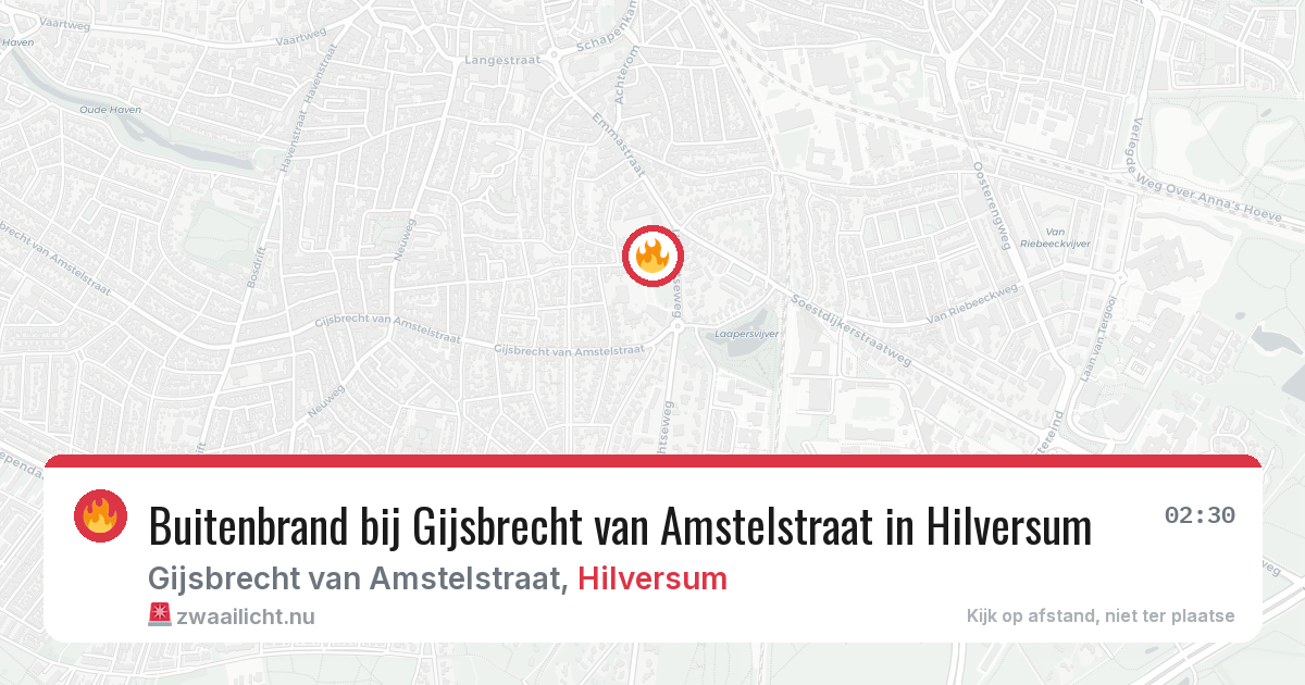 Buitenbrand bij Gijsbrecht van Amstelstraat in Hilversum — 26 mei 2026