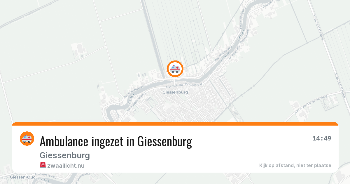 Ambulance ingezet in Giessenburg — 10 mei 2026