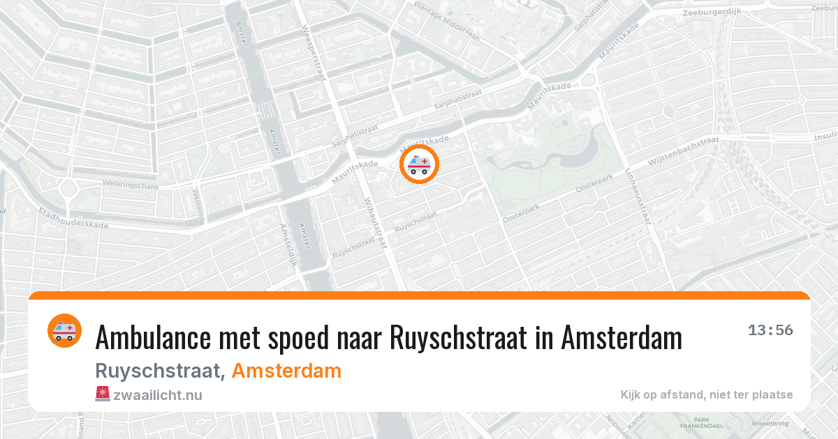 Ambulance met spoed naar Ruyschstraat in Amsterdam — 17 mei 2026