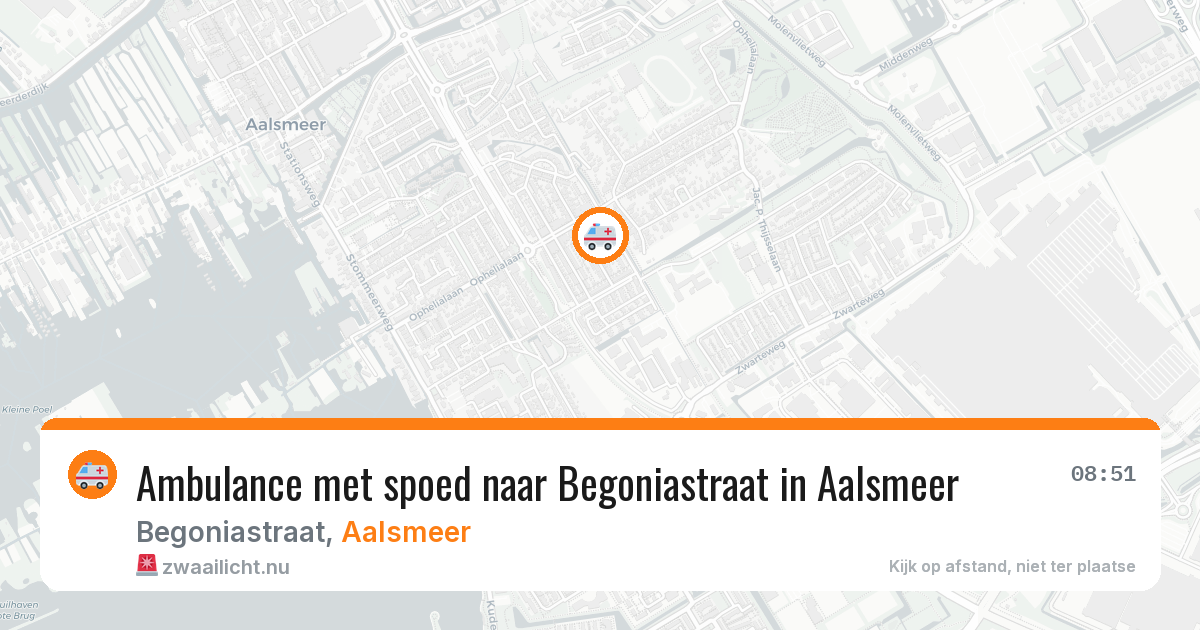 Ambulance met spoed naar Begoniastraat in Aalsmeer — 25 jul 2026