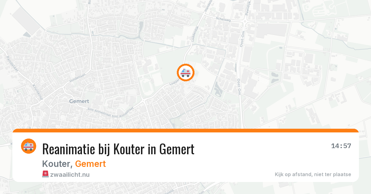 Reanimatie bij Kouter in Gemert — 7 apr 2026