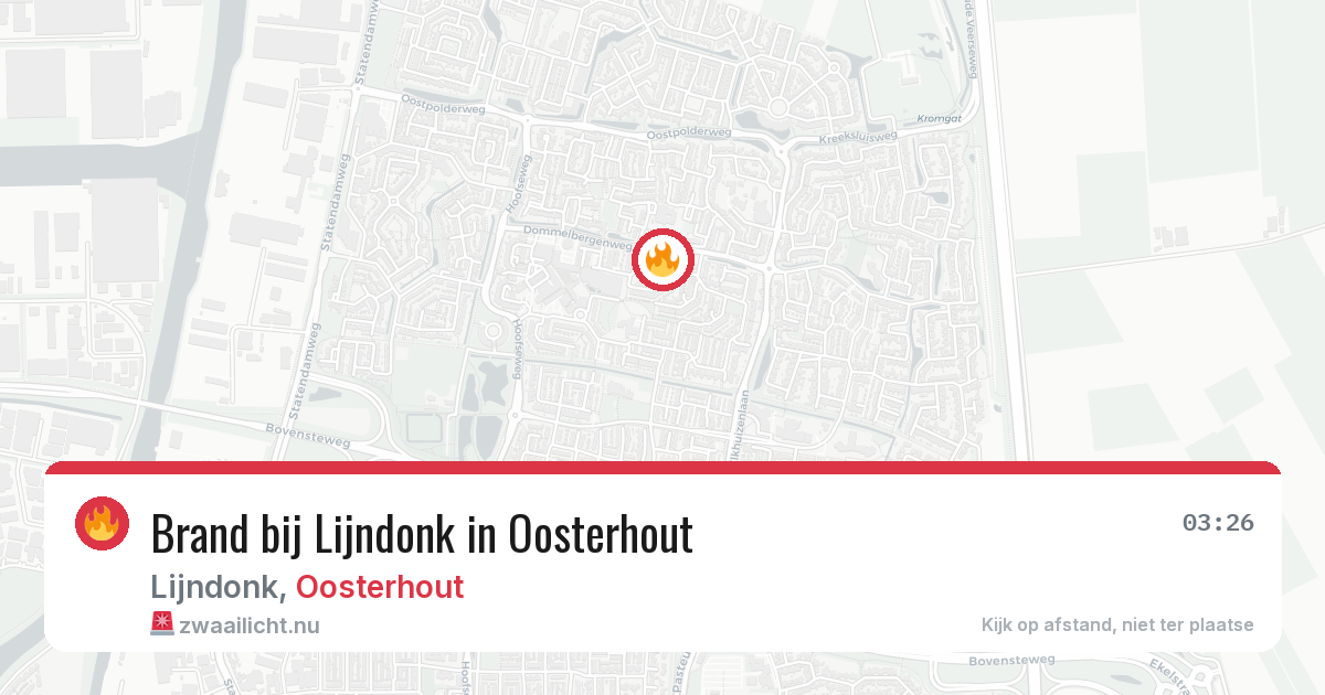 Brand bij Lijndonk in Oosterhout — 30 mrt 2026