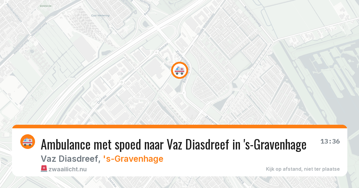 Ambulance met spoed naar Vaz Diasdreef in 's-Gravenhage — 16 jul 2026