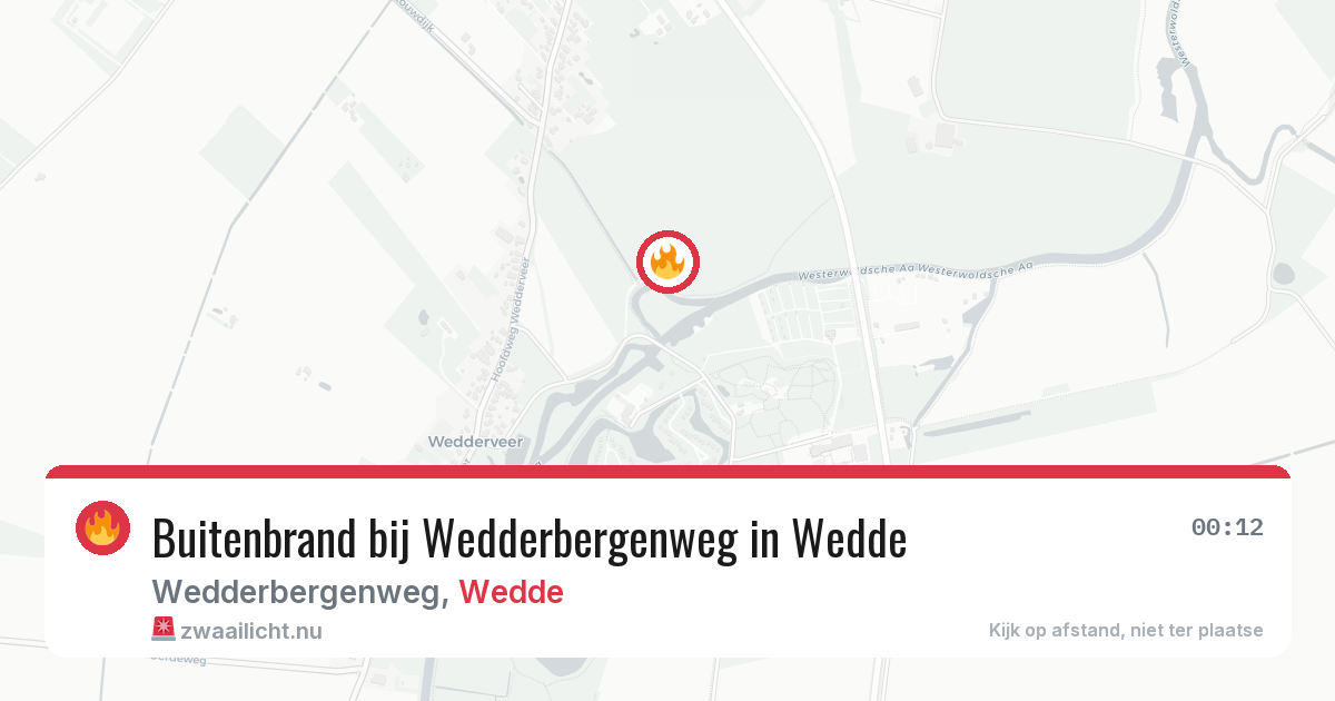 Buitenbrand bij Wedderbergenweg in Wedde — 15 apr 2026