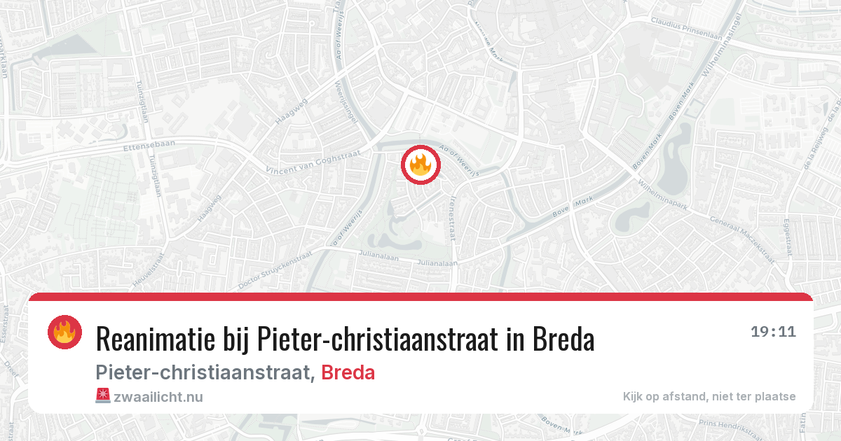 Reanimatie bij Pieter-christiaanstraat in Breda — 7 mei 2026