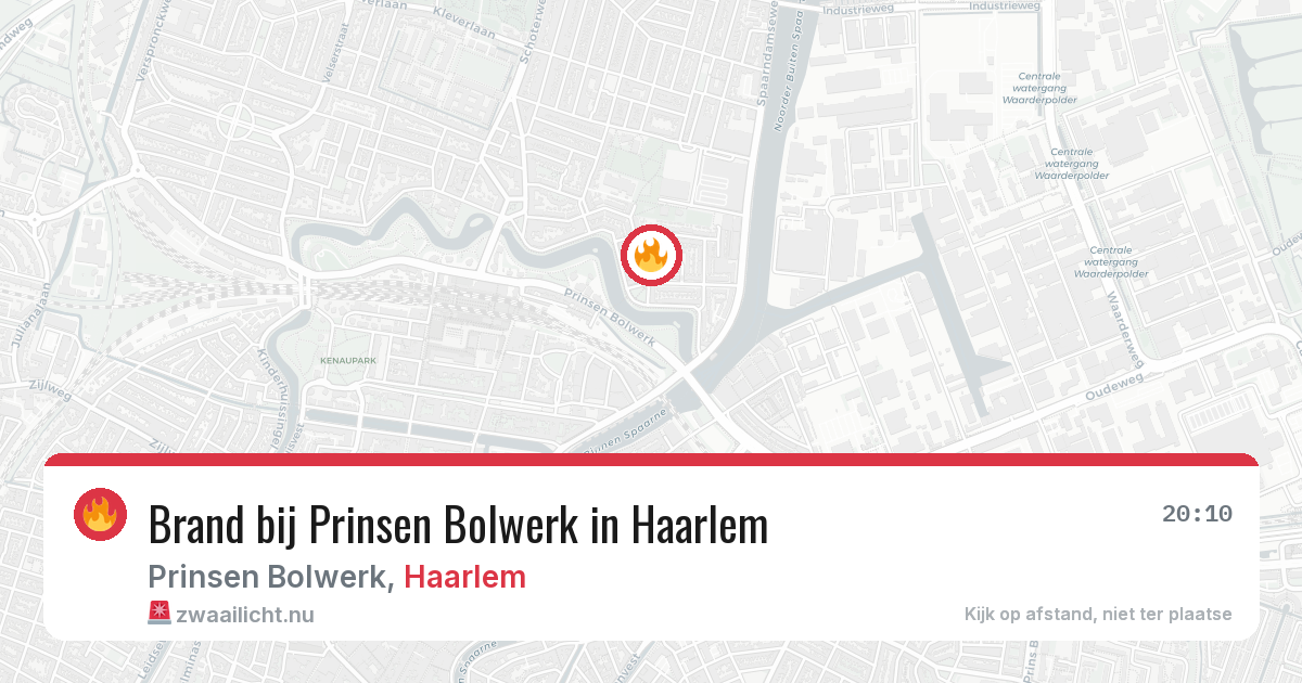 Brand bij Prinsen Bolwerk in Haarlem — 24 jul 2026