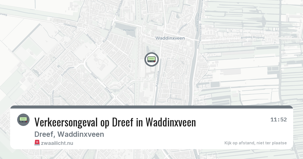 Verkeersongeval op Dreef in Waddinxveen — 9 mrt 2026
