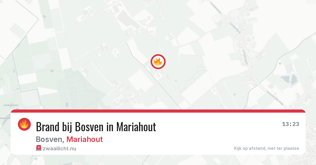 Brand bij Bosven in Mariahout — 22 jul 2026