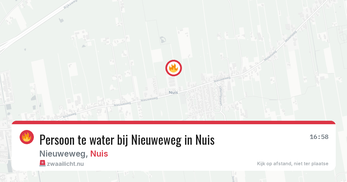 Persoon te water bij Nieuweweg in Nuis — 4 jun 2026