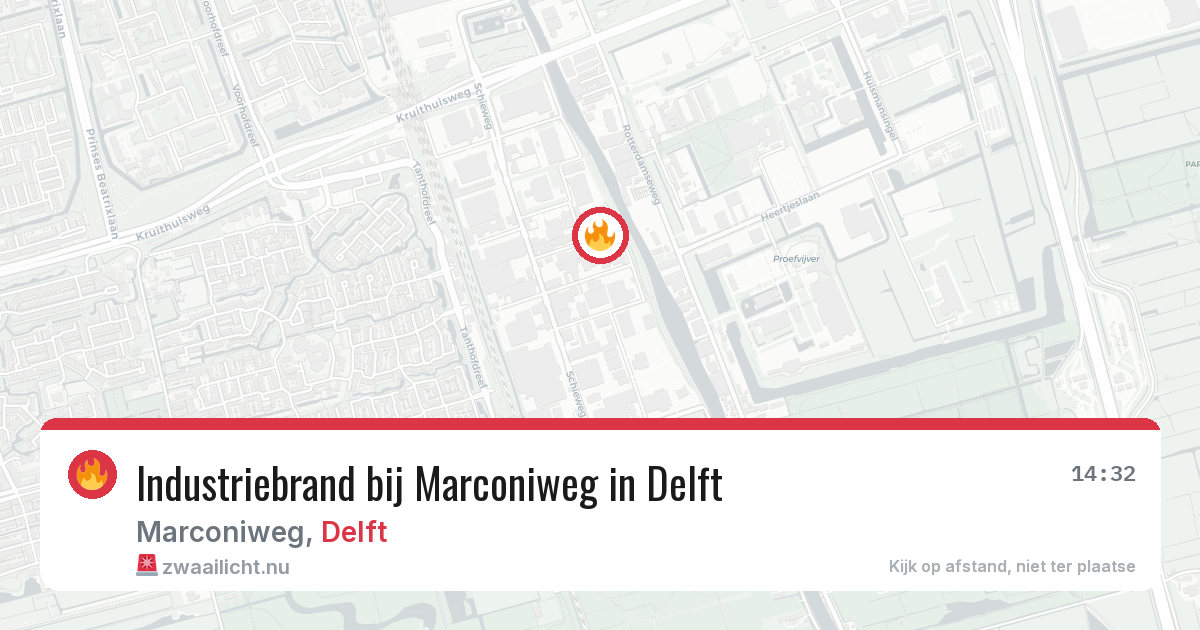 Industriebrand bij Marconiweg in Delft — 22 jul 2026