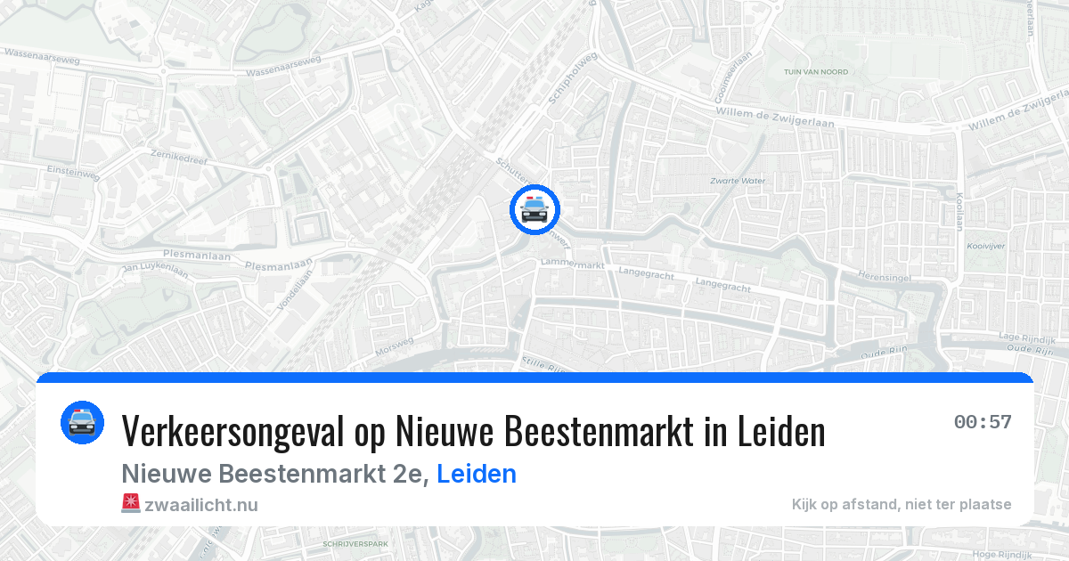 Verkeersongeval op Nieuwe Beestenmarkt in Leiden — 17 jul 2026