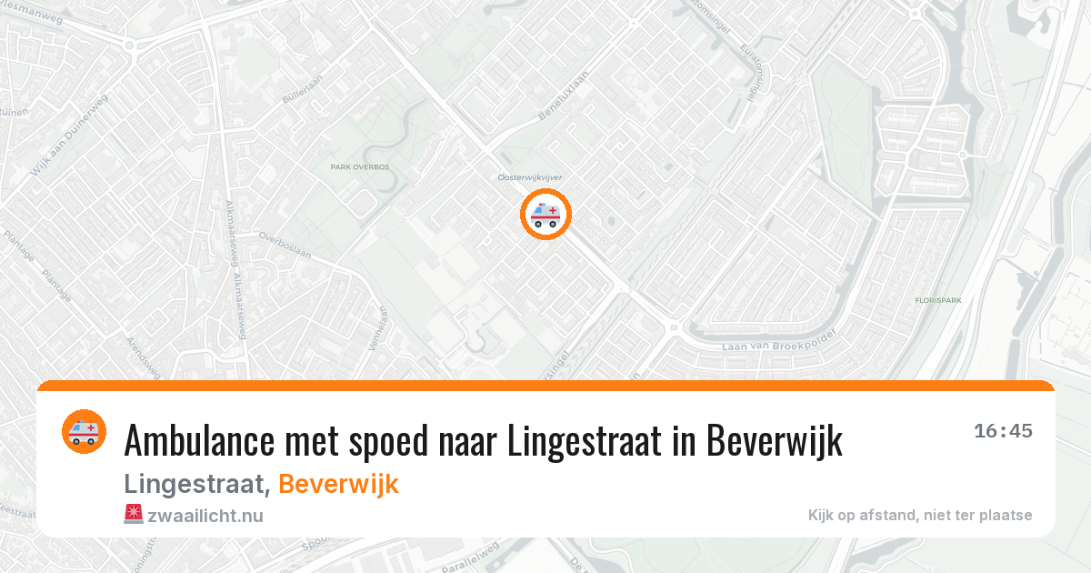 Ambulance met spoed naar Lingestraat in Beverwijk — 12 jul 2026