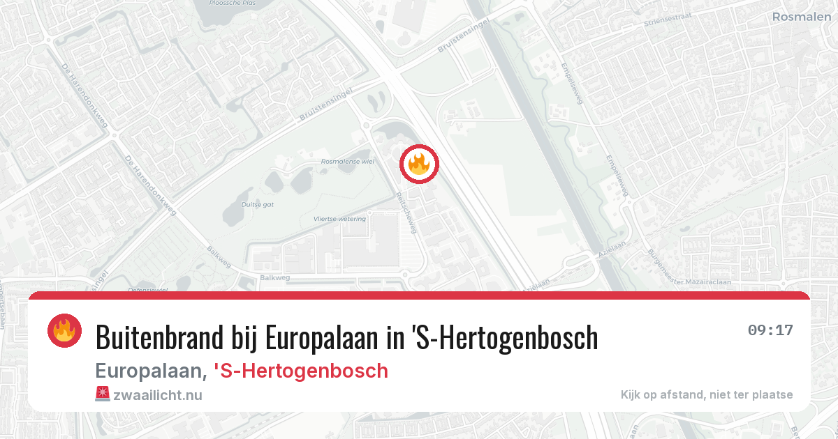 Buitenbrand bij Europalaan in 'S-Hertogenbosch — 24 jul 2026