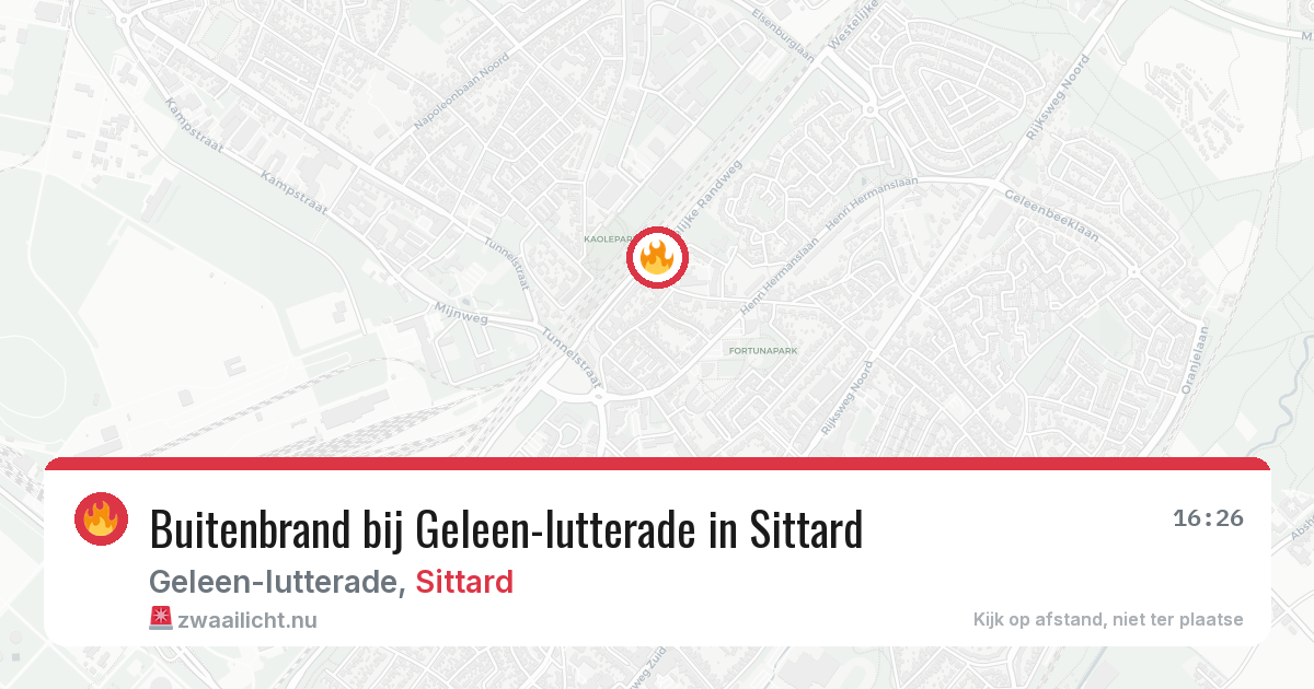 Buitenbrand bij Geleen-lutterade in Sittard — 20 jul 2026