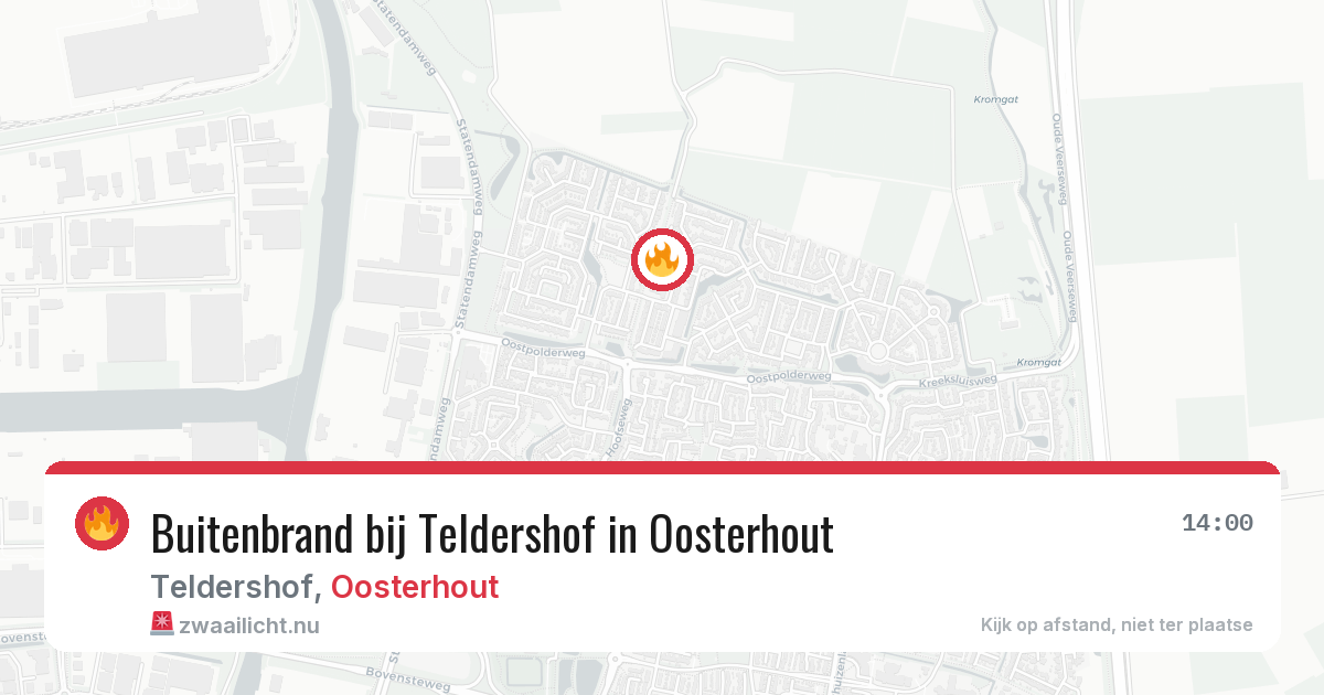 Buitenbrand bij Teldershof in Oosterhout — 27 mei 2026