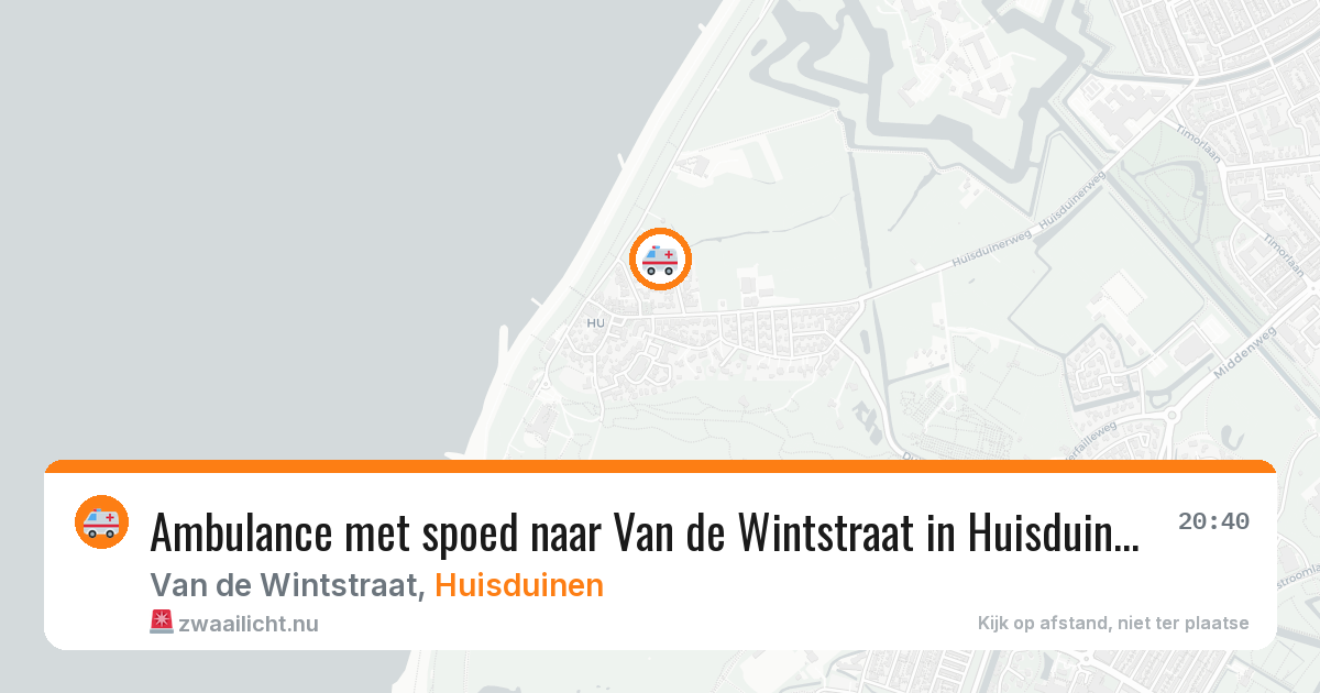 Ambulance met spoed naar Van de Wintstraat in Huisduinen — 28 mei 2026