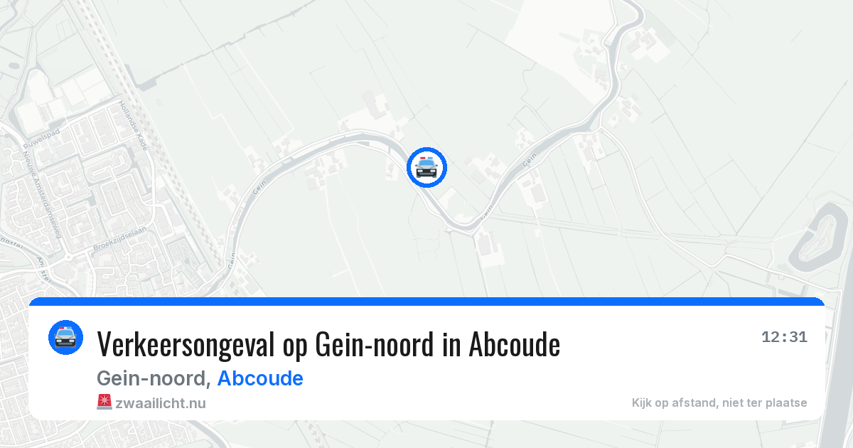 Verkeersongeval op Gein-noord in Abcoude — 1 jun 2026