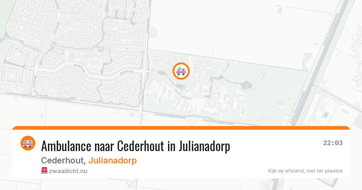 Ambulance naar Cederhout in Julianadorp — 18 jul 2026