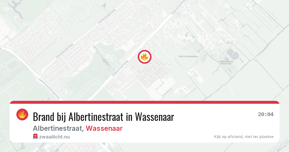 Brand bij Albertinestraat in Wassenaar — 16 jul 2026