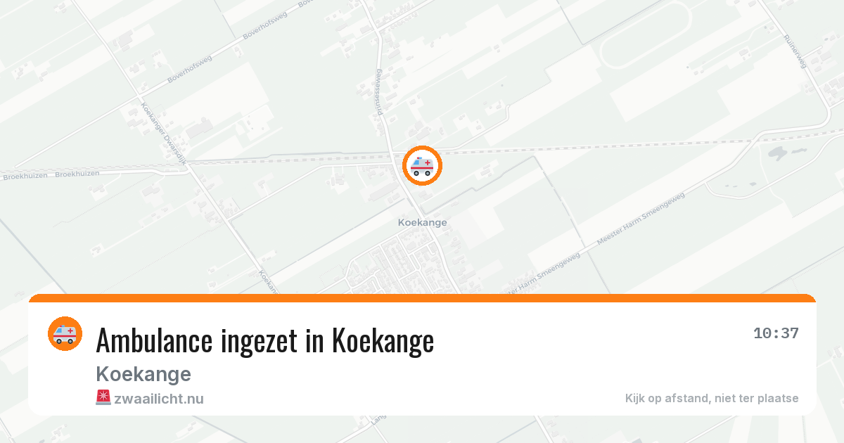 Ambulance ingezet in Koekange — 22 apr 2026 | 🚨 Zwaailicht.nu