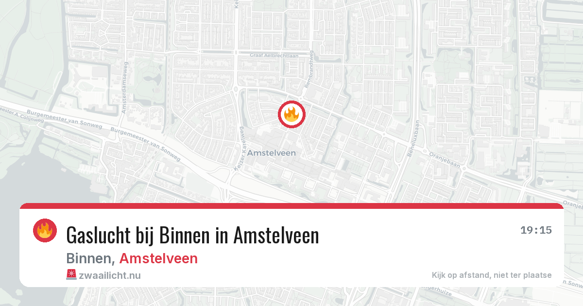 Gaslucht bij Binnen in Amstelveen — 24 mrt 2026