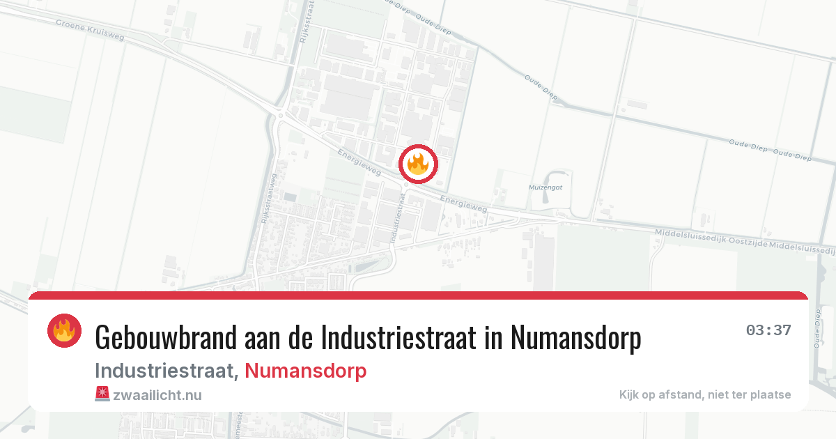 Gebouwbrand aan de Industriestraat in Numansdorp — 29 mei 2026