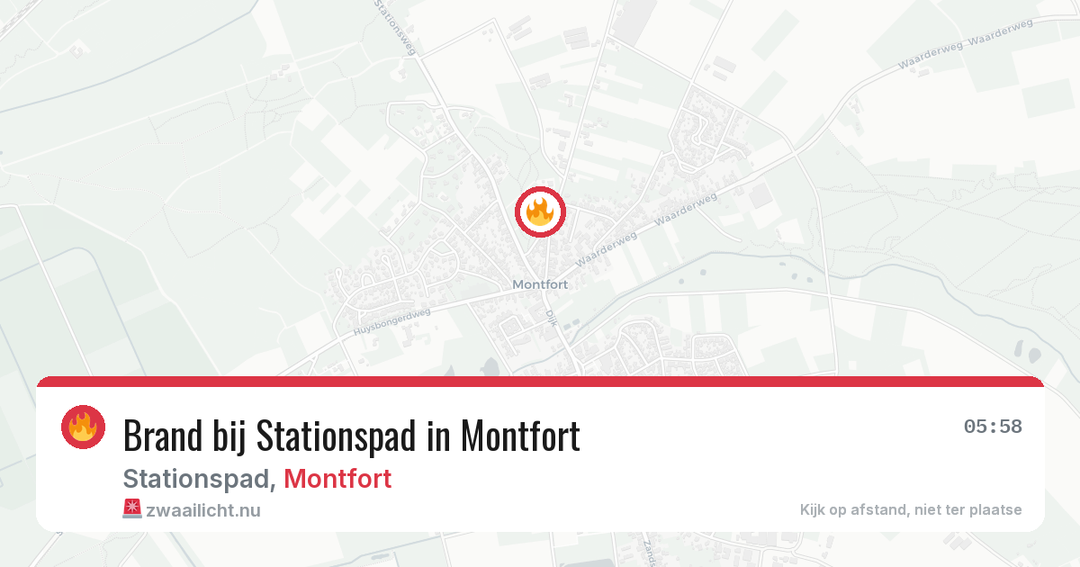 Brand bij Stationspad in Montfort — 24 jul 2026