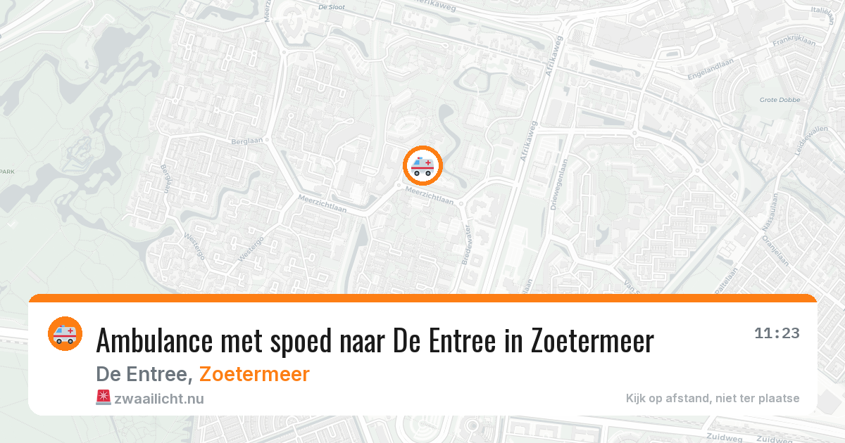 Ambulance met spoed naar De Entree in Zoetermeer — 13 jul 2026