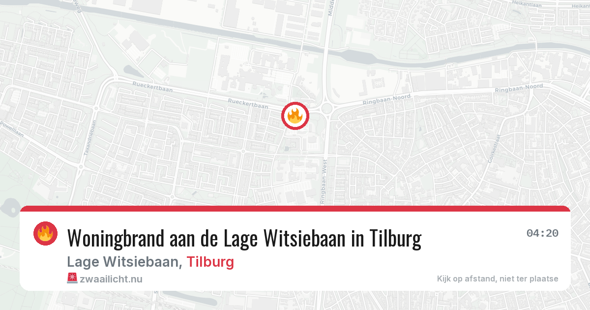 Woningbrand aan de Lage Witsiebaan in Tilburg — 26 jul 2026
