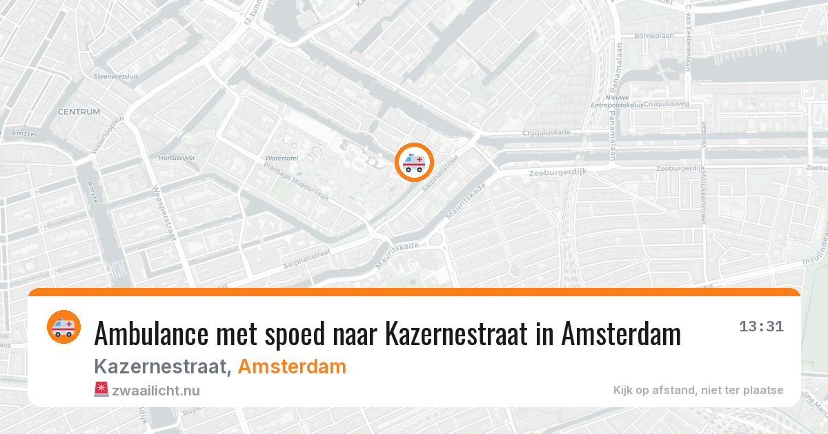 Ambulance met spoed naar Kazernestraat in Amsterdam — 19 mrt 2026