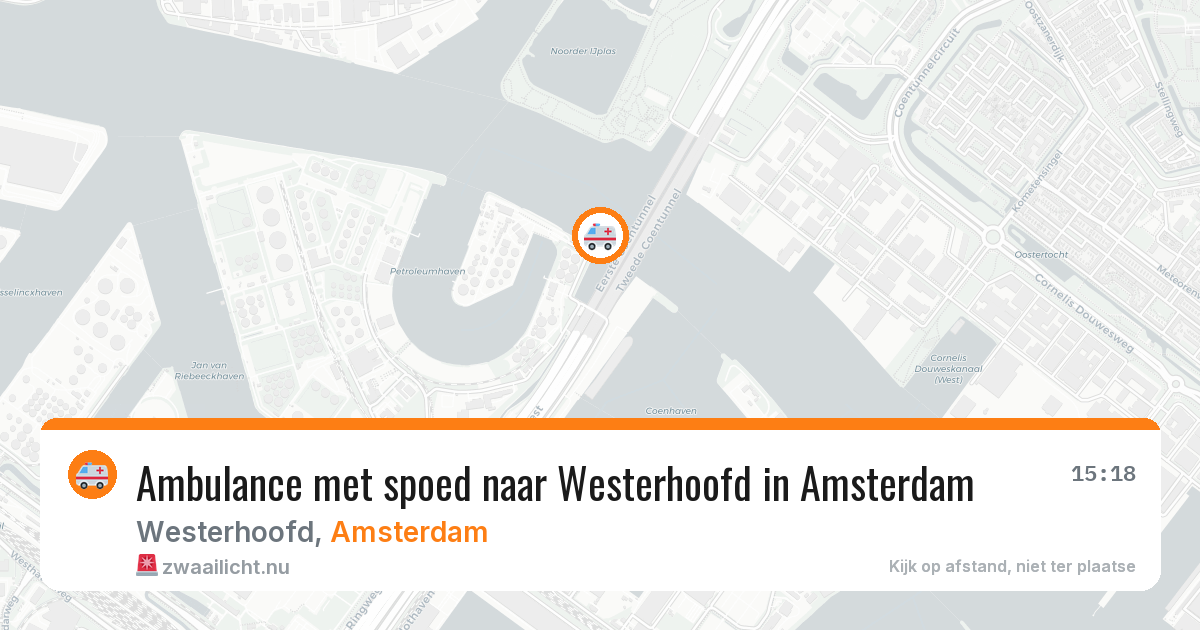Ambulance met spoed naar Westerhoofd in Amsterdam — 14 mrt 2026
