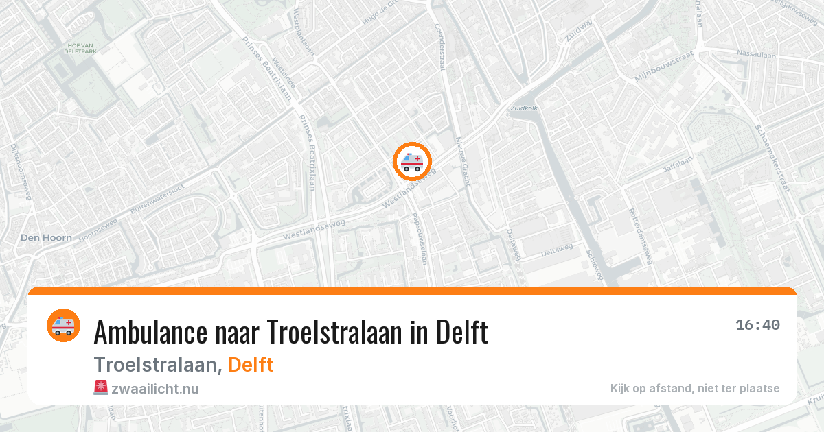 Ambulance naar Troelstralaan in Delft — 24 jul 2026