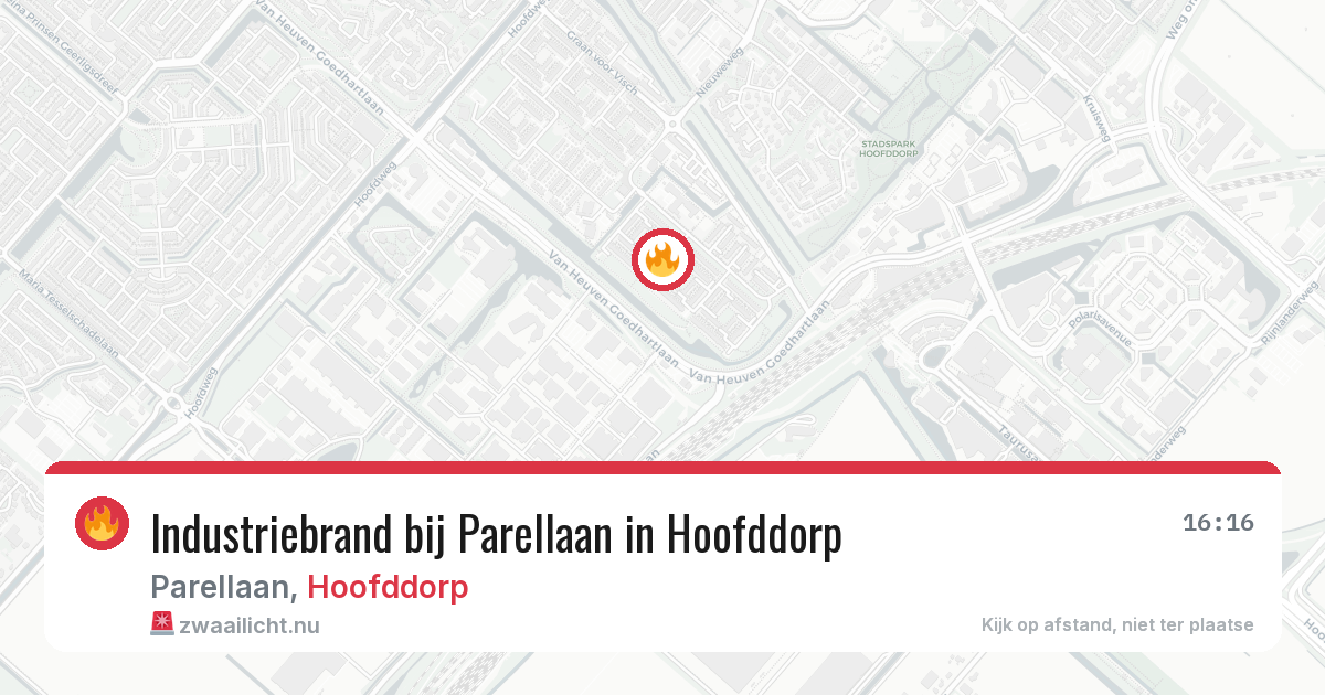 Industriebrand bij Parellaan in Hoofddorp — 2 apr 2026