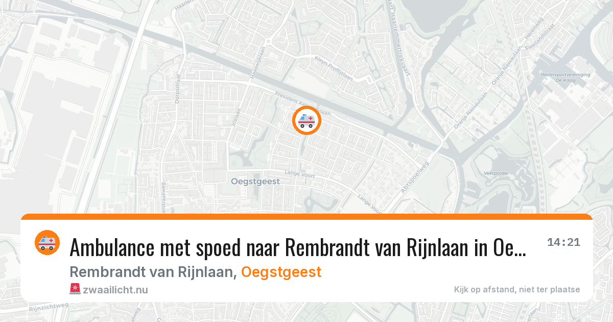 Ambulance met spoed naar Rembrandt van Rijnlaan in Oegstgeest — 25 jul 2026
