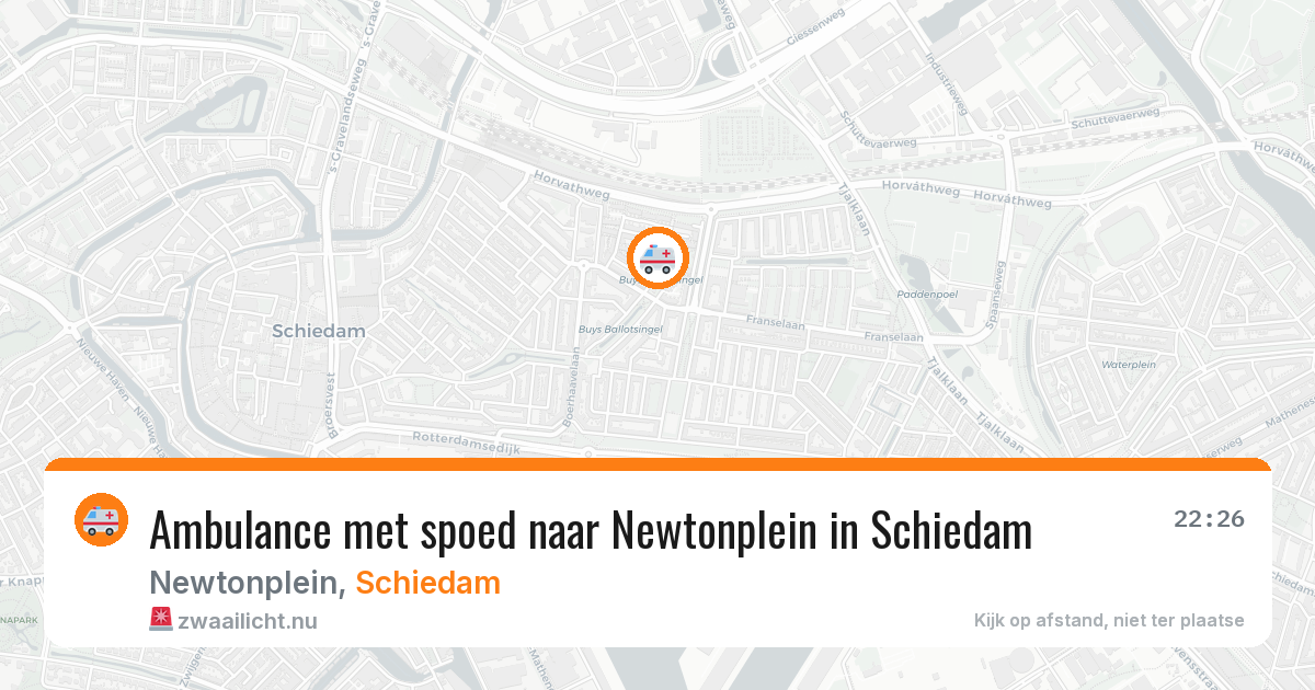 Ambulance met spoed naar Newtonplein in Schiedam — 7 apr 2026