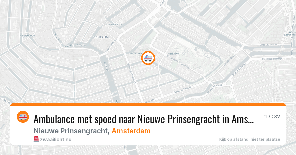 Ambulance met spoed naar Nieuwe Prinsengracht in Amsterdam — 26 mrt 2026