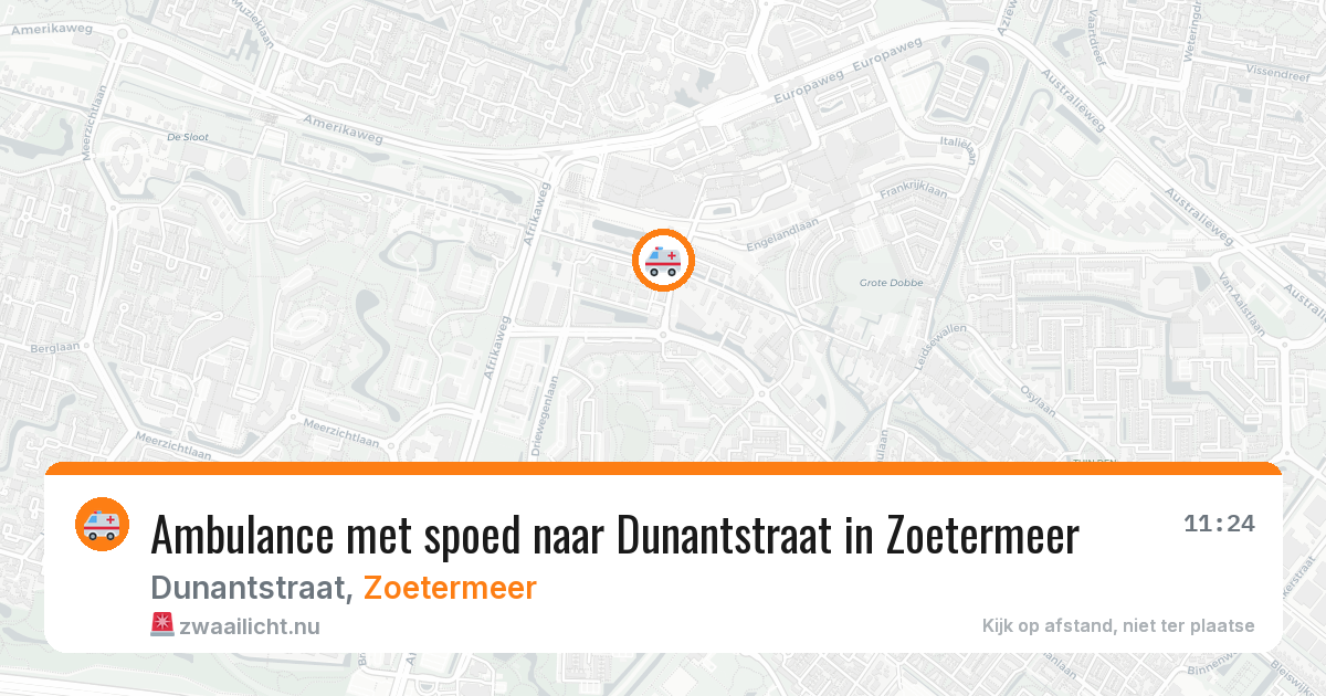 Ambulance met spoed naar Dunantstraat in Zoetermeer — 18 mrt 2026