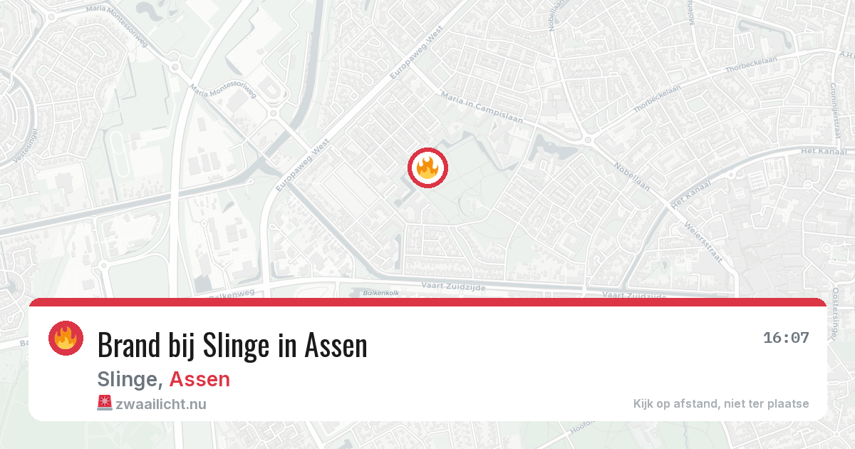Brand bij Slinge in Assen — 27 mei 2026