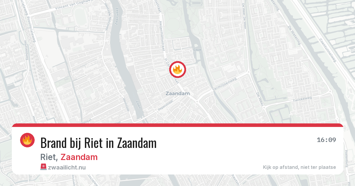 Brand bij Riet in Zaandam — 18 jul 2026