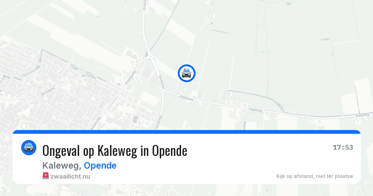 Ongeval op Kaleweg in Opende — 21 mrt 2026