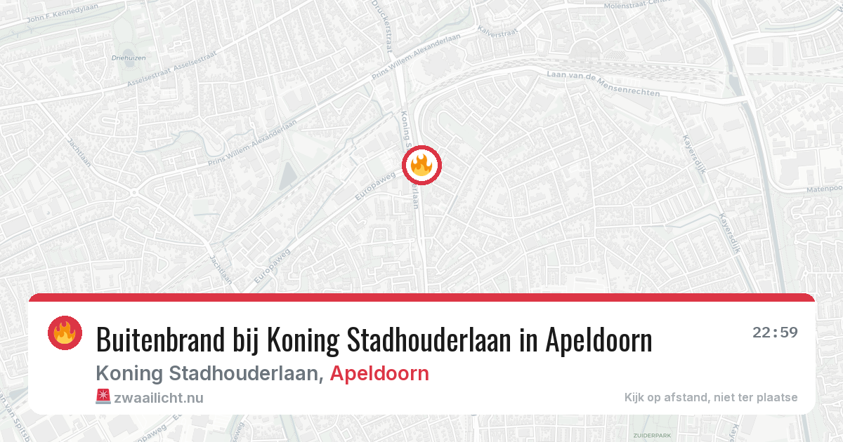 Buitenbrand bij Koning Stadhouderlaan in Apeldoorn — 28 mrt 2026
