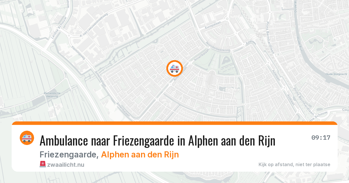 Ambulance naar Friezengaarde in Alphen aan den Rijn — 21 jul 2026