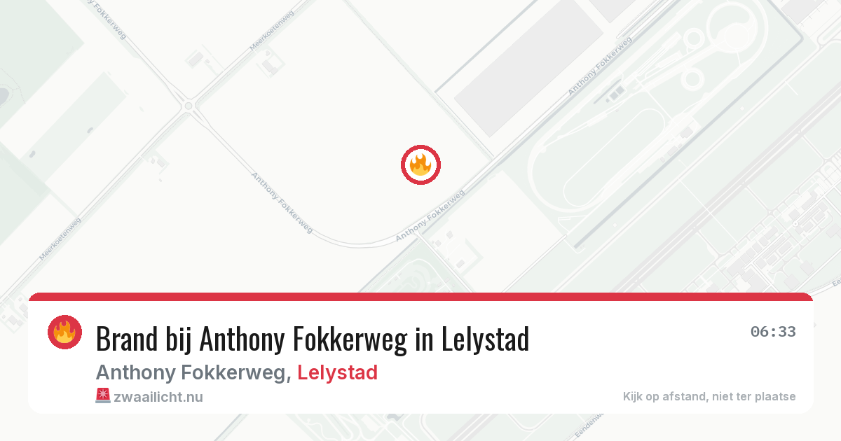 Brand bij Anthony Fokkerweg in Lelystad — 22 mrt 2026