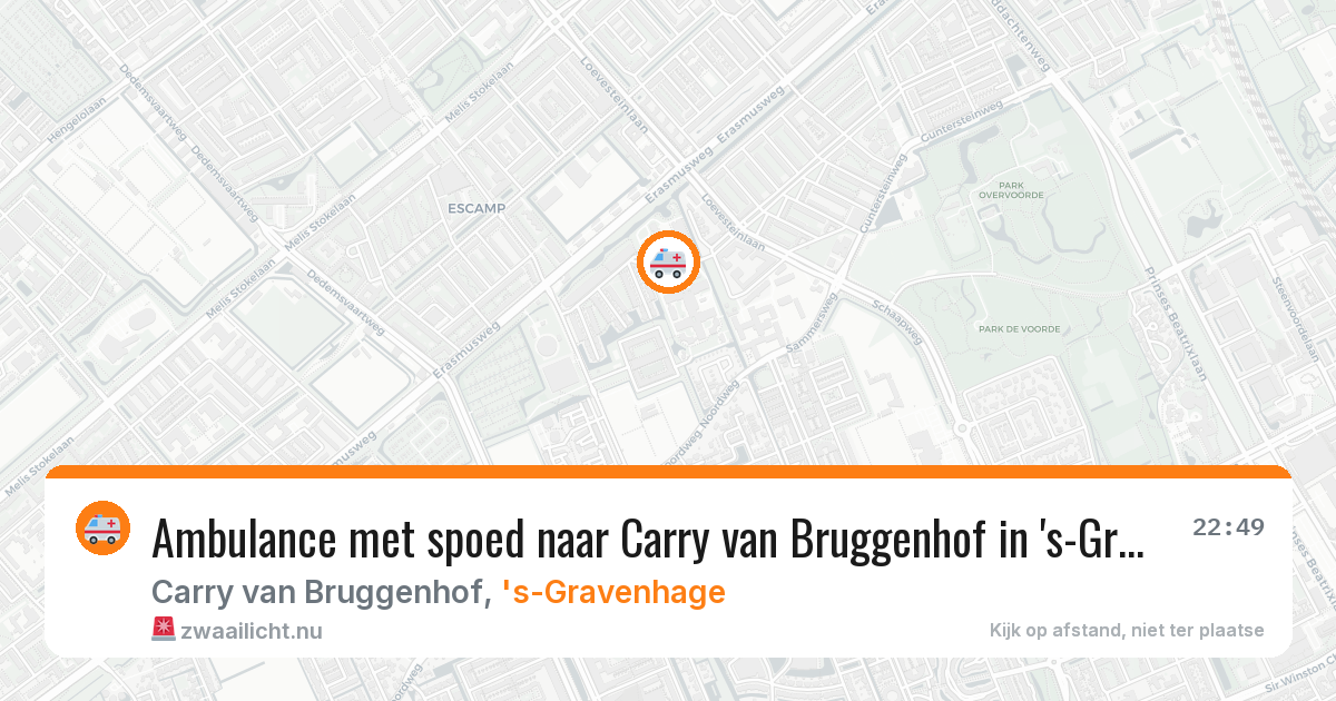 Ambulance met spoed naar Carry van Bruggenhof in 's-Gravenhage — 23 jul 2026