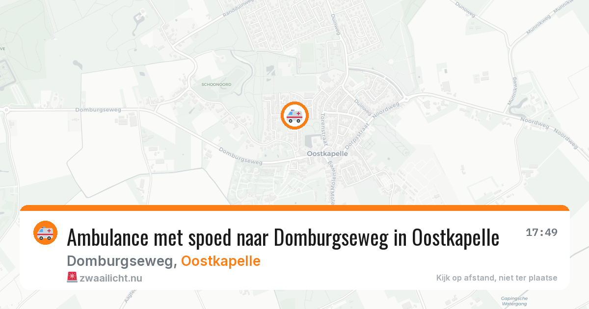 Ambulance met spoed naar Domburgseweg in Oostkapelle — 8 mrt 2026