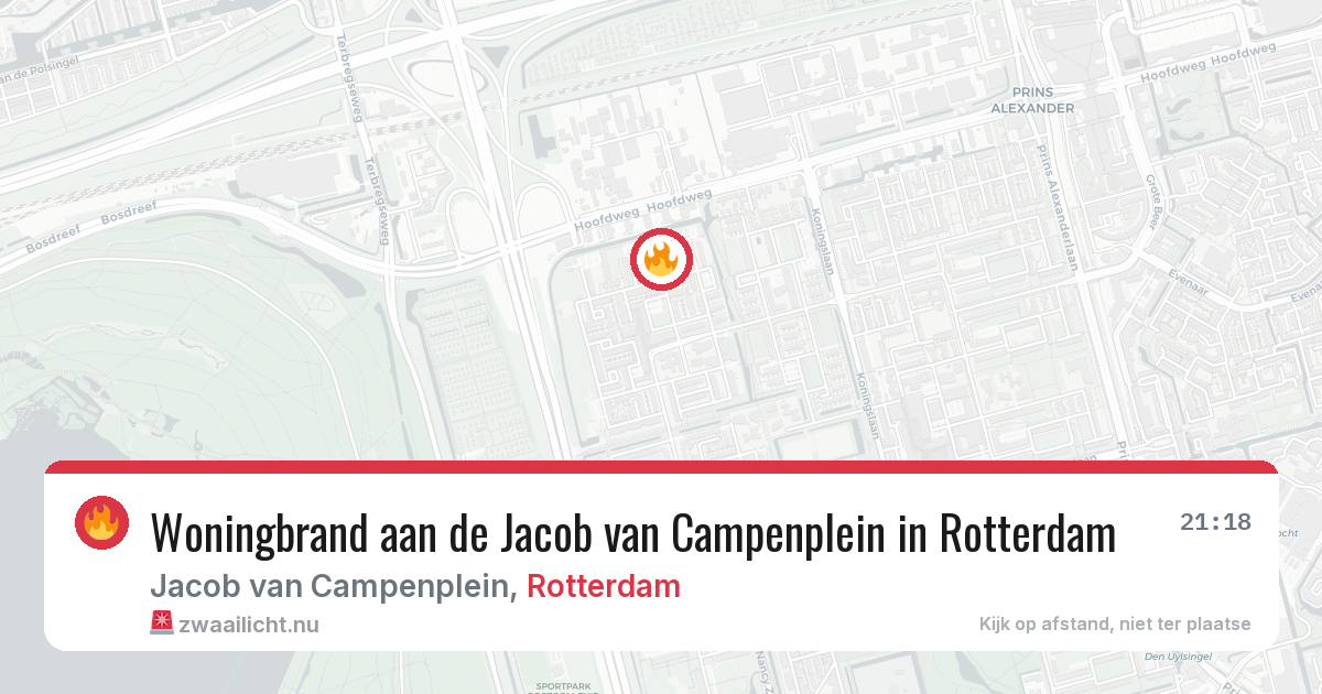 Woningbrand aan de Jacob van Campenplein in Rotterdam — 26 jul 2026