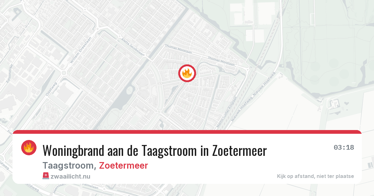Woningbrand aan de Taagstroom in Zoetermeer — 1 jun 2026
