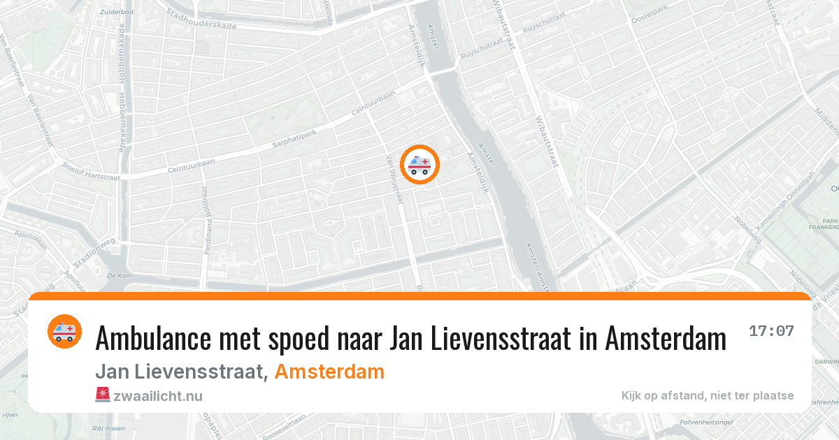 Ambulance met spoed naar Jan Lievensstraat in Amsterdam — 19 mei 2026